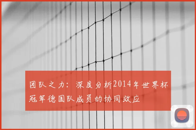 团队之力:深度分析2014年世界杯冠军德国队成员的协同效应